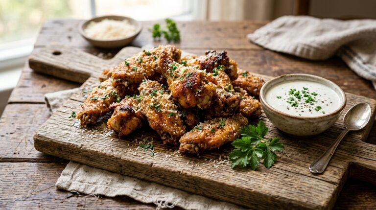 Crispy Air Fryer Garlic Parmesan Wings