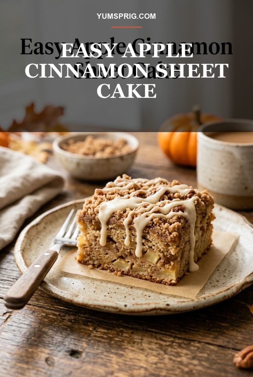 Easy Apple Cinnamon Sheet Cake for Busy Weeknights 2 apple branded pin