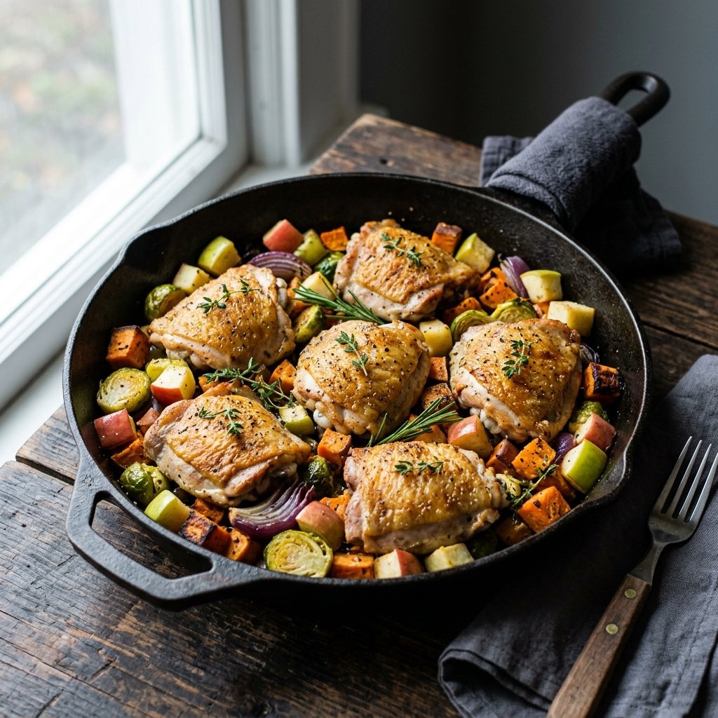 One-Pan Autumn Chicken Dinner (Apples & Sweet Potatoes) 3 hero 18