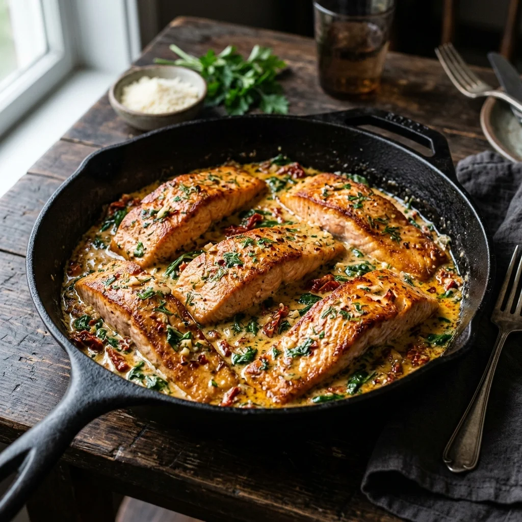 One-Pan Creamy Garlic Tuscan Salmon 4 hero 33
