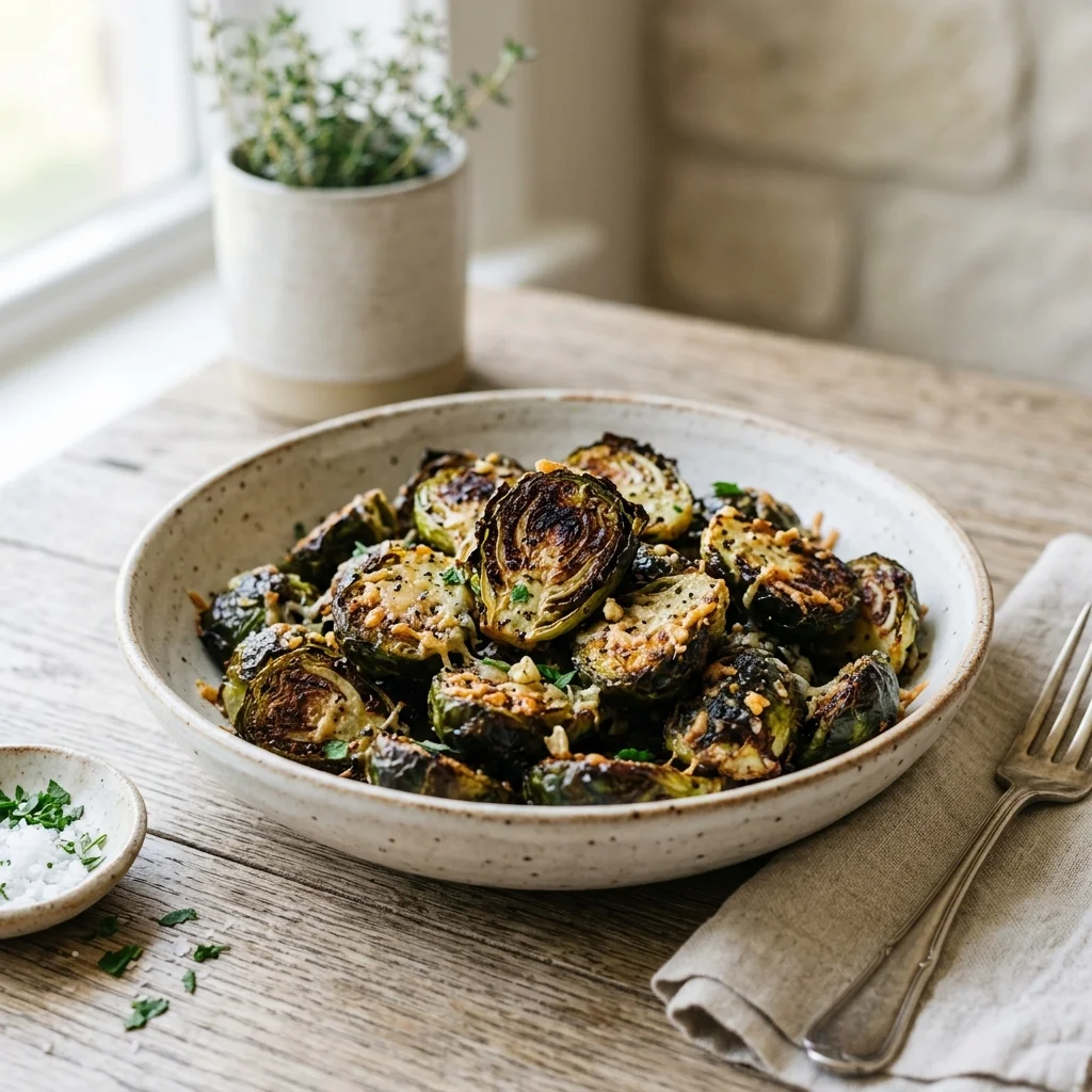 Air Fryer Crispy Garlic Parmesan Brussels Sprouts 4 hero 35