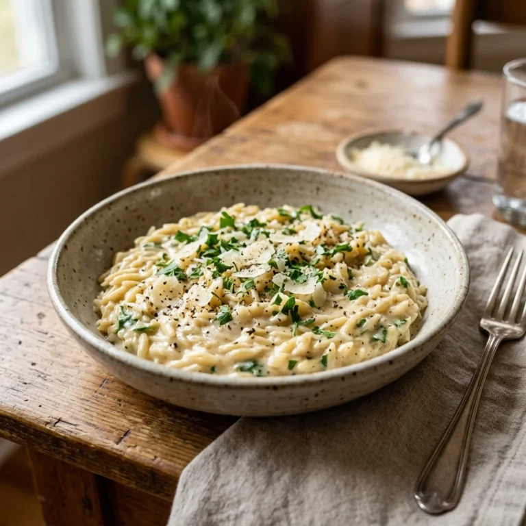 Creamy Garlic Parmesan Orzo