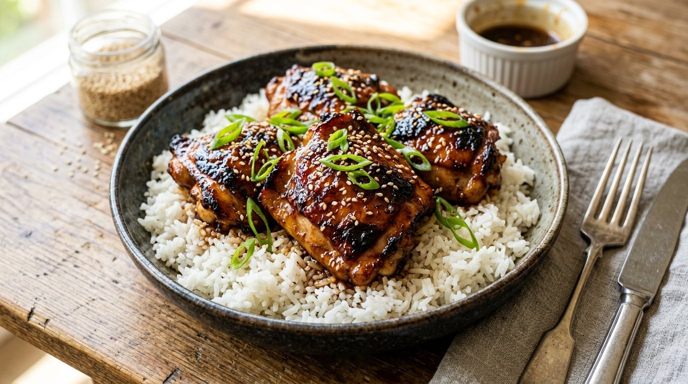 Sticky Honey Garlic Chicken Thighs 2 hero 4