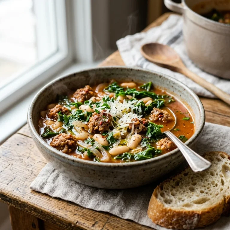 20-Minute Spicy Sausage & Kale Soup