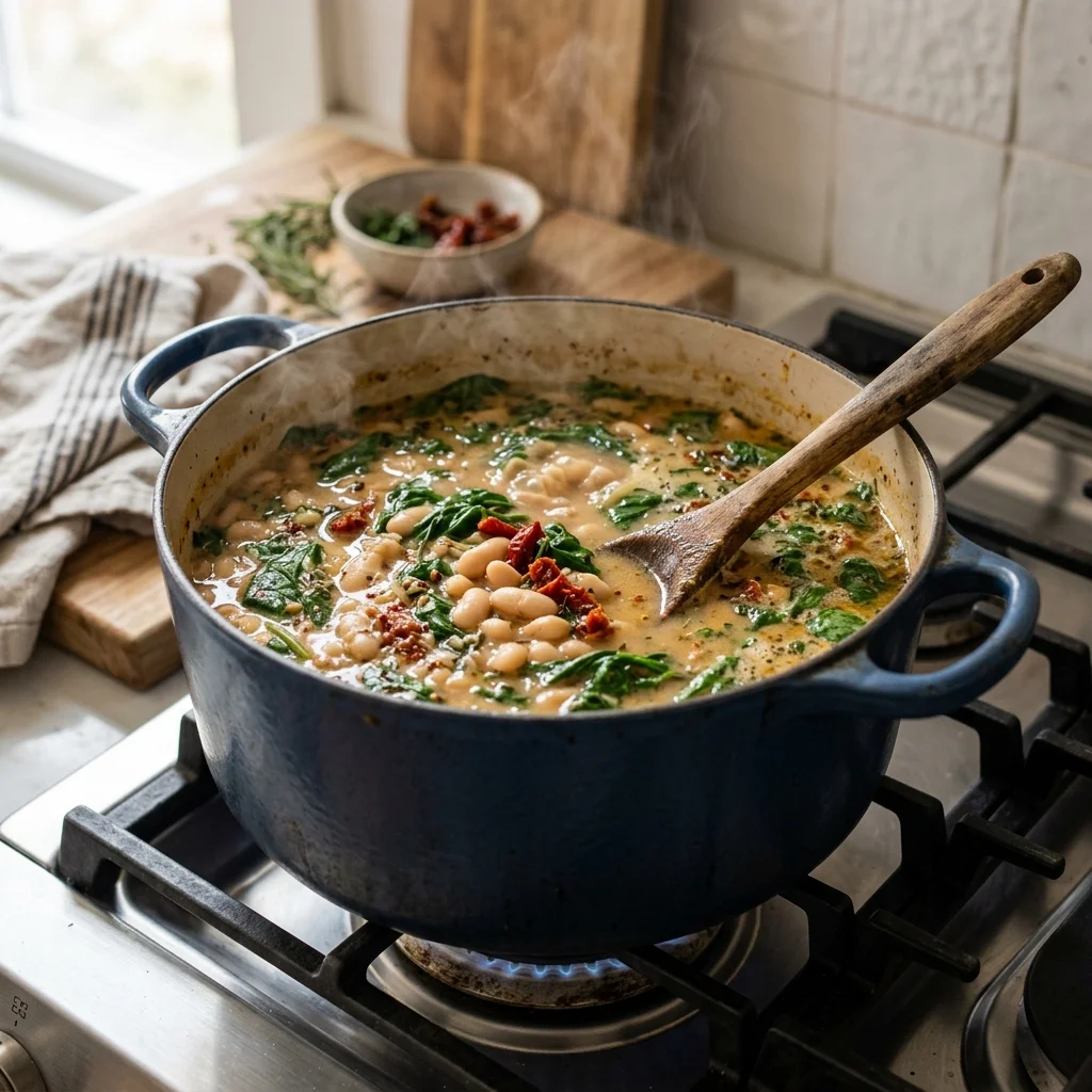 Creamy Tuscan White Bean Soup 2 Step by step preparation
