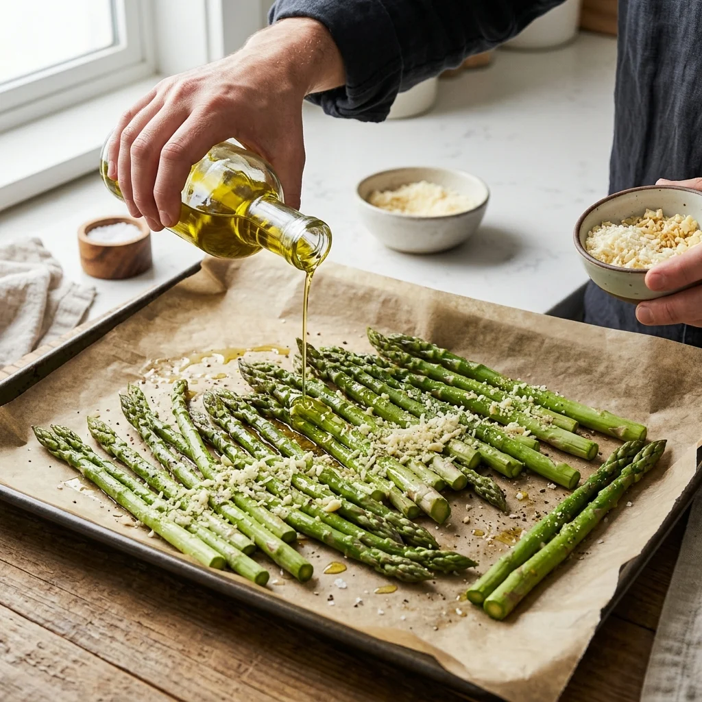 Garlic Parmesan Roasted Asparagus 2 Step by step preparation