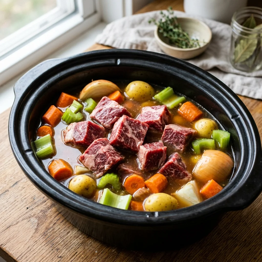 Dump-and-Go Slow Cooker Beef Stew 2 Step by step preparation