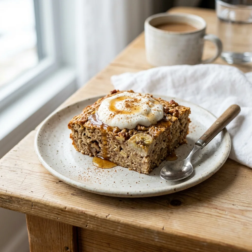 High-Protein Banana Bread Baked Oats 2 Step by step preparation