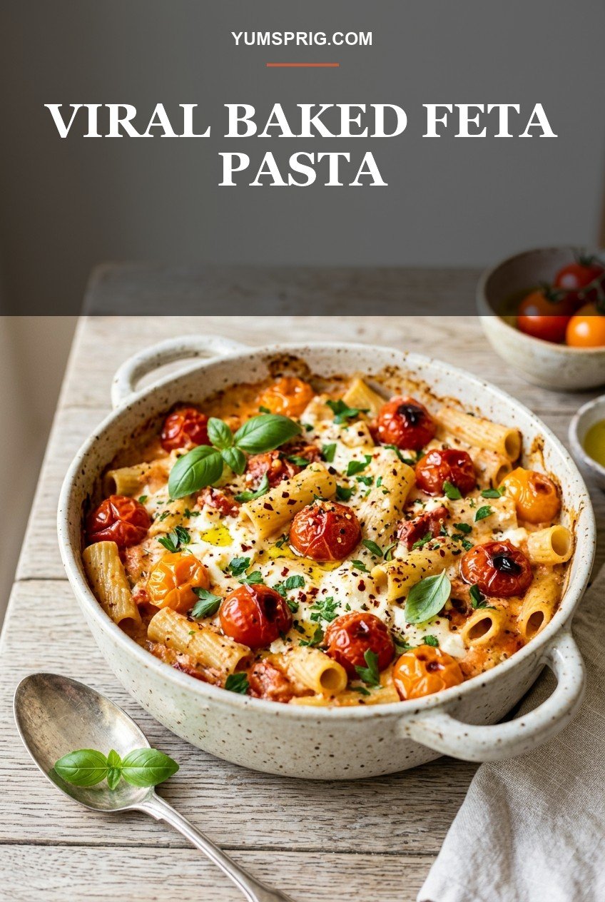 Viral Baked Feta Pasta 3 Pin for later