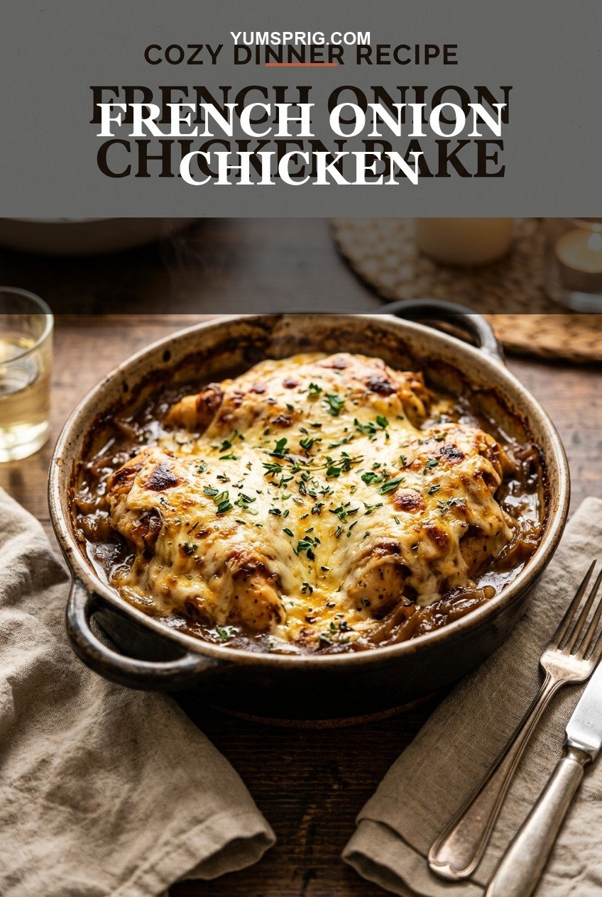 French Onion Chicken Bake 3 Pin for later