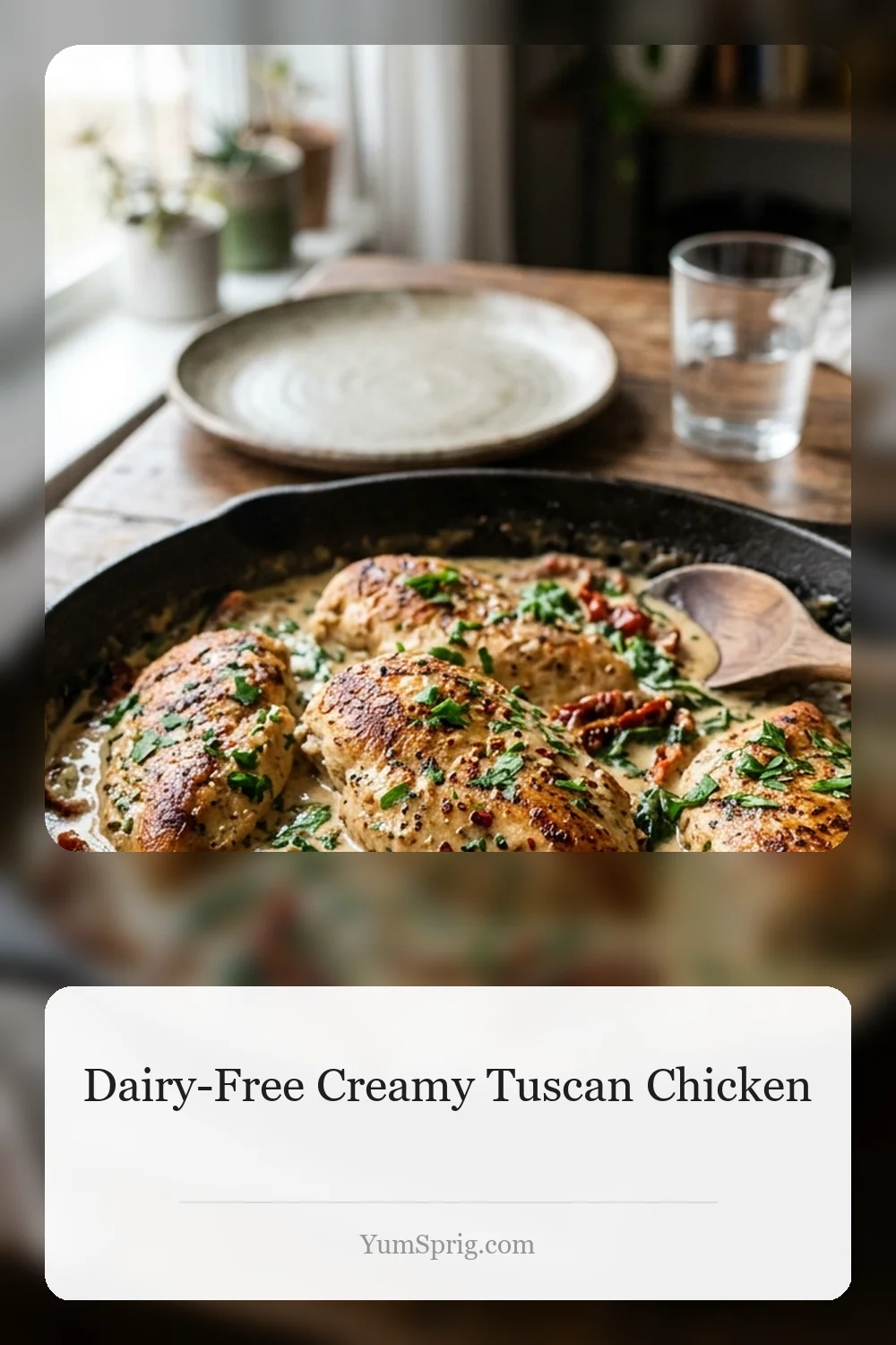 Dairy-Free Creamy Tuscan Chicken 2 Pin for later