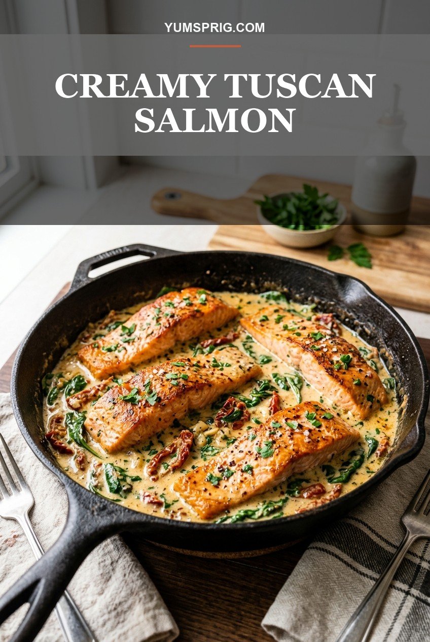 Creamy Tuscan Salmon 3 Pin for later