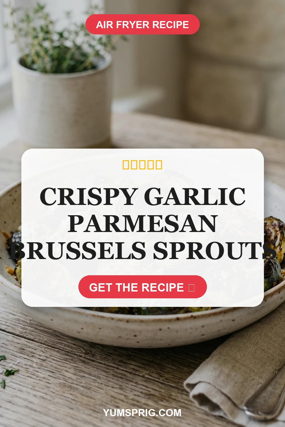 Air Fryer Crispy Garlic Parmesan Brussels Sprouts 3 Pin for later