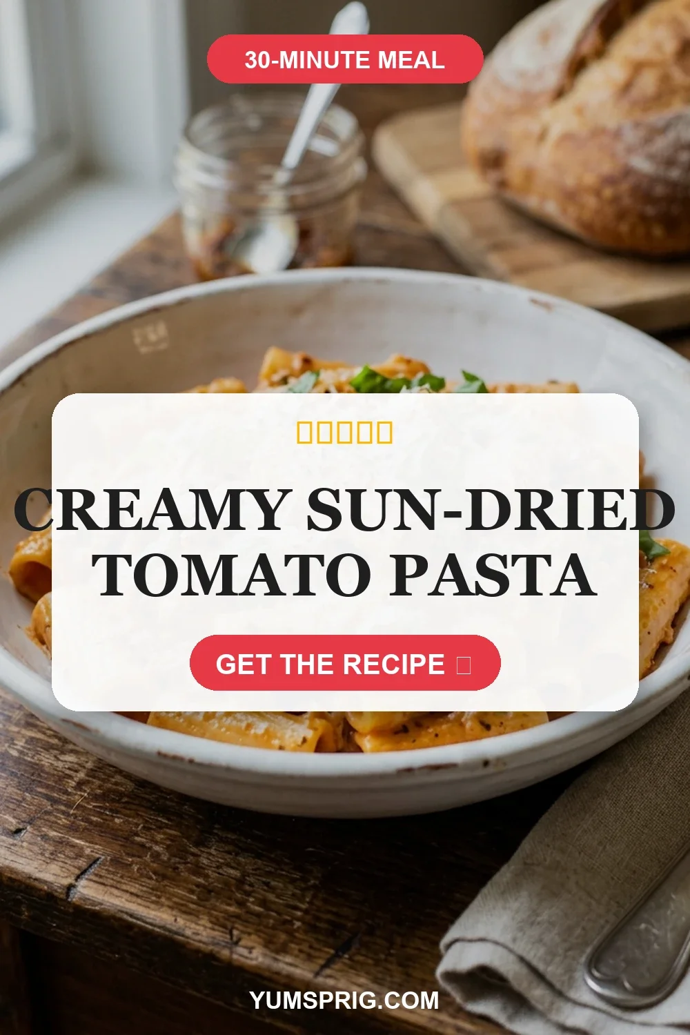 Creamy Sun-Dried Tomato Pasta 3 Pin for later