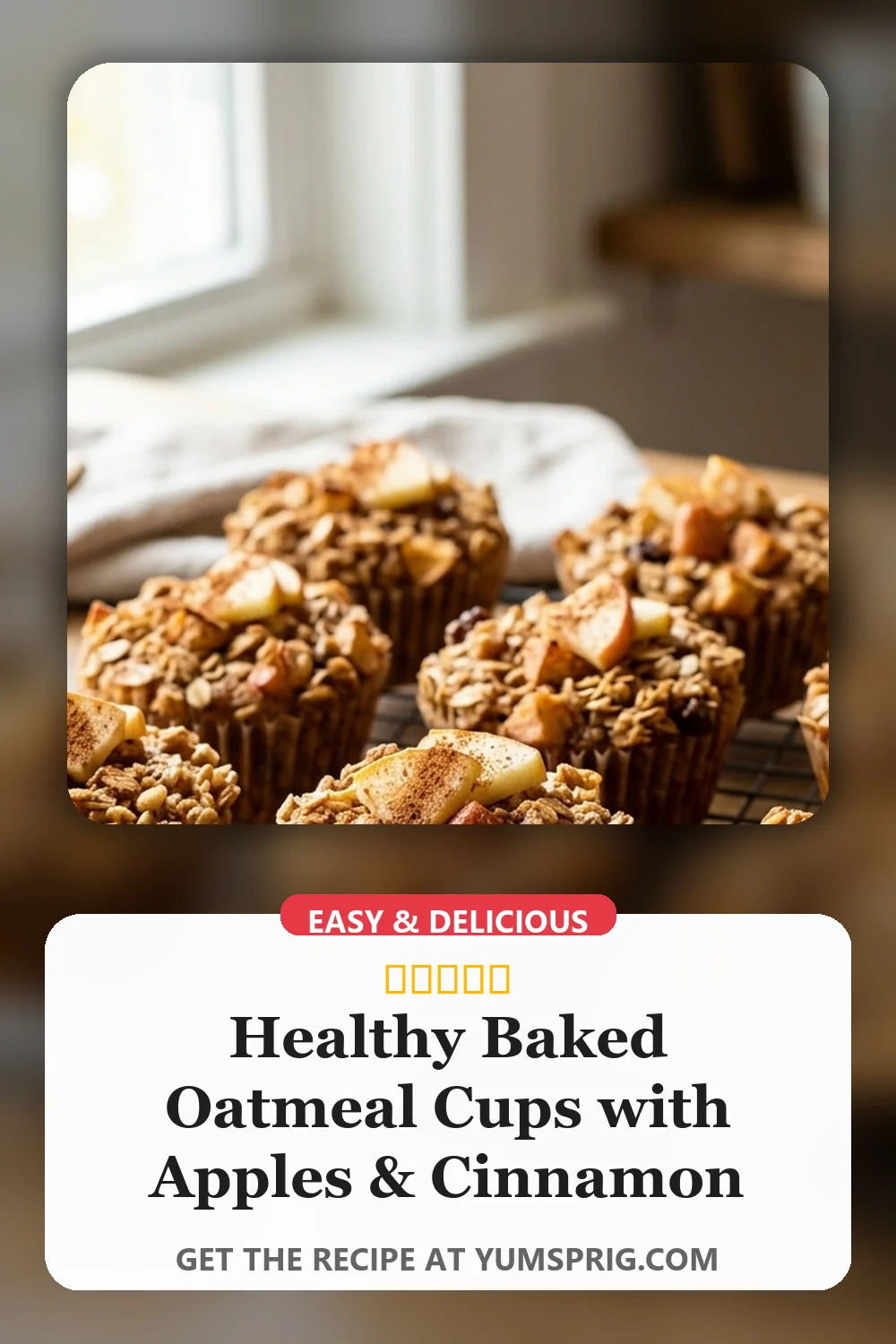 Healthy Baked Oatmeal Cups with Apples & Cinnamon 2 Pin for later